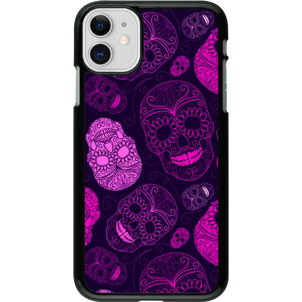 Coque iPhone 11 - Halloween 2023 pink skulls