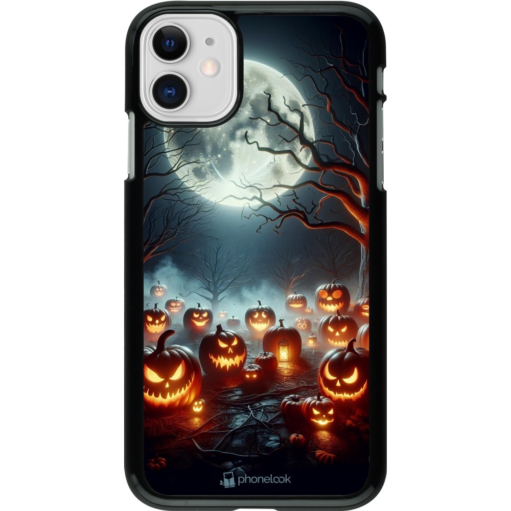 Coque iPhone 11 - Halloween 2024 Many Pumpkins