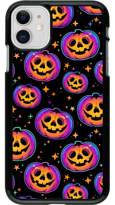 Coque iPhone 11 - Halloween 2024 rainbow pumpkins