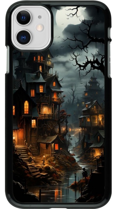 Coque iPhone 11 - Halloween 2024 scary town