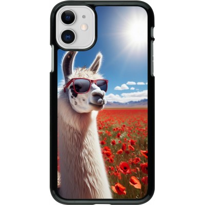 Coque iPhone 11 - Lama Chic en Coquelicot