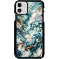 Coque iPhone 11 - Marbre Vert Bleu Doré