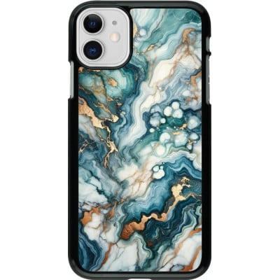 Coque iPhone 11 - Marbre Vert Bleu Doré