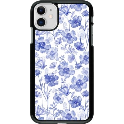 Coque iPhone 11 - Spring 23 watercolor blue flowers