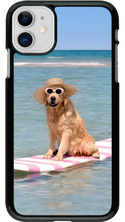 Coque iPhone 11 - Summer Dog on Paddle