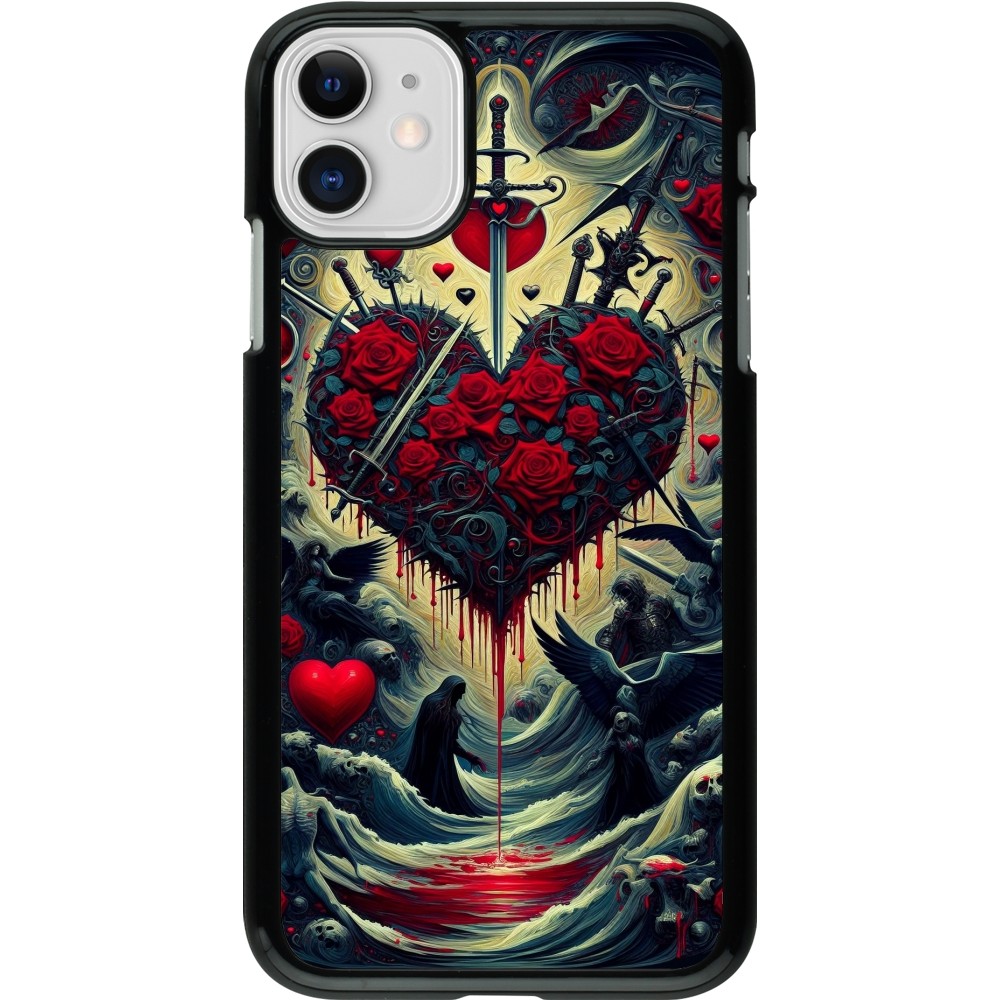 Coque iPhone 11 - Dark Love Coeur Sang