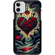 Coque iPhone 11 - Dark Love Coeur Sang