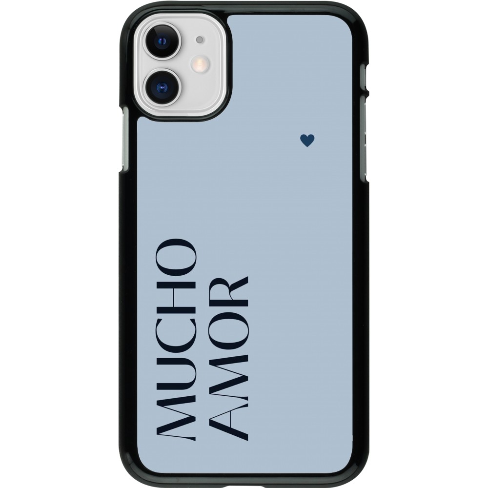 Coque iPhone 11 - Valentine 2024 mucho amor azul