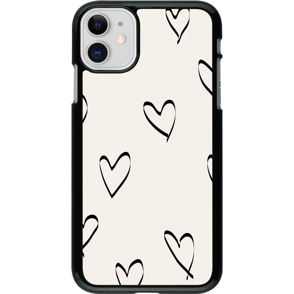 Coque iPhone 11 - Valentine 2023 minimalist hearts