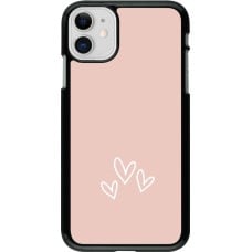 Coque iPhone 11 - Valentine 2023 three minimalist hearts