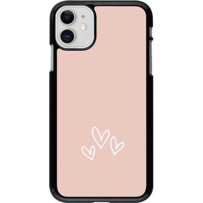 Coque iPhone 11 - Valentine 2023 three minimalist hearts