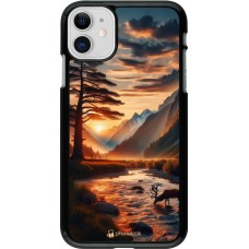 iPhone 11 Case Hülle - Tal Sonnenuntergang Hirsch Baum