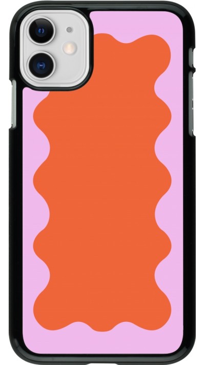 iPhone 11 Case Hülle - Wavy Rectangle Orange Pink