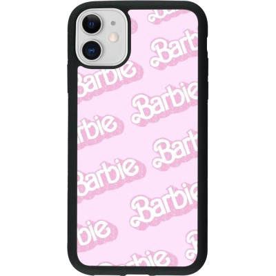 Coque iPhone 11 - Silicone rigide noir Barbie light pink pattern