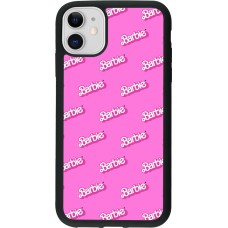 Coque iPhone 11 - Silicone rigide noir Barbie Pattern