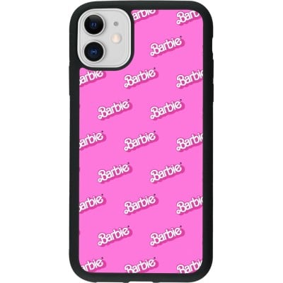 Coque iPhone 11 - Silicone rigide noir Barbie Pattern