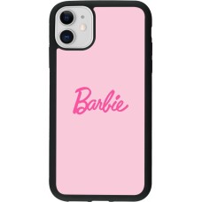 Coque iPhone 11 - Silicone rigide noir Barbie Text