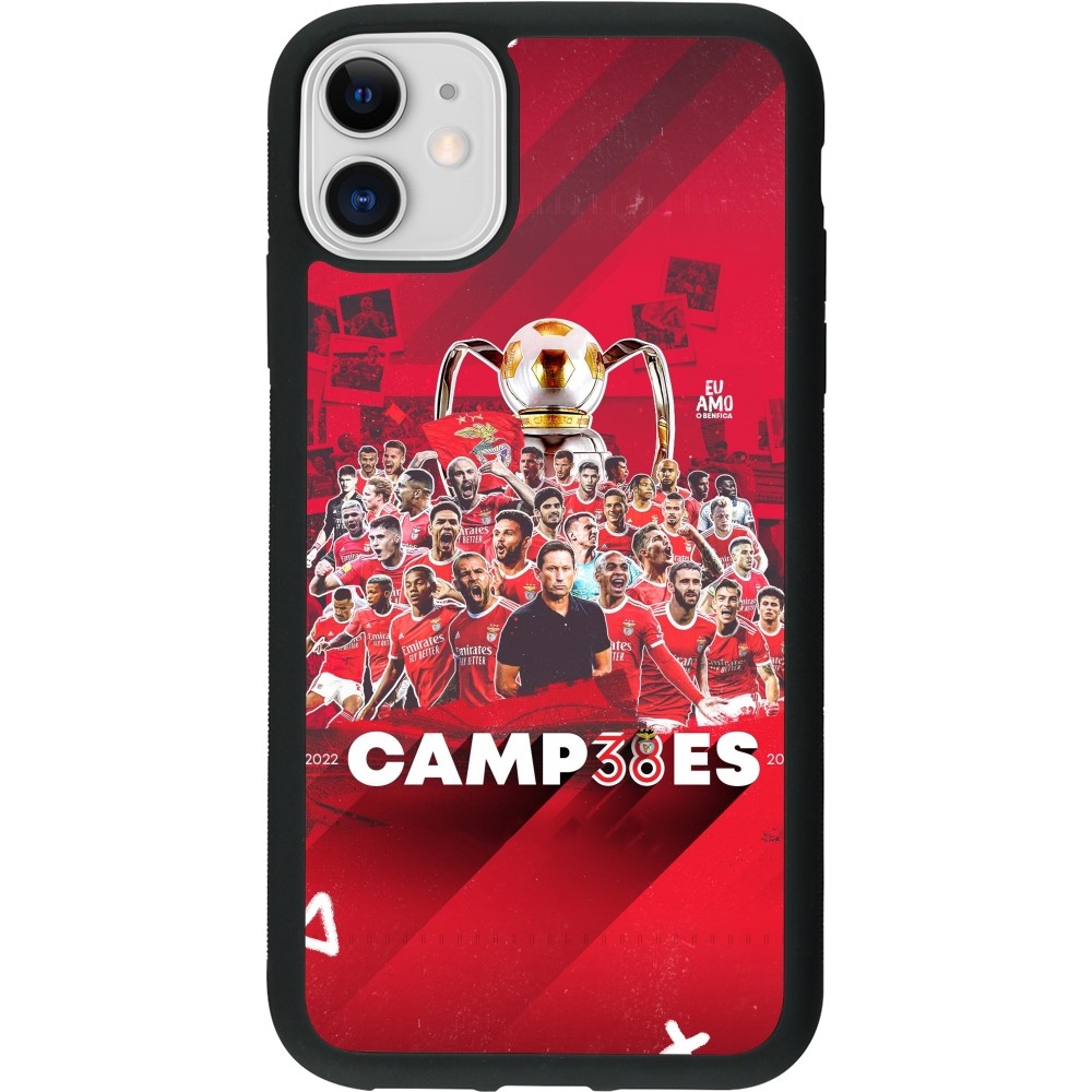 Coque iPhone 11 - Silicone rigide noir Benfica Campeoes 2023