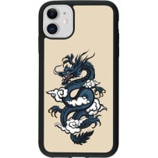 Coque iPhone 11 - Silicone rigide noir Blue Dragon Tattoo