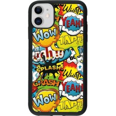 Coque iPhone 11 - Silicone rigide noir Cartoons slogans