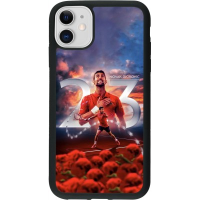 Coque iPhone 11 - Silicone rigide noir Djokovic 23 Grand Slam