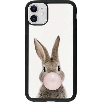 Coque iPhone 11 - Silicone rigide noir Easter 2023 bubble gum bunny