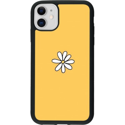 Coque iPhone 11 - Silicone rigide noir Easter 2023 daisy