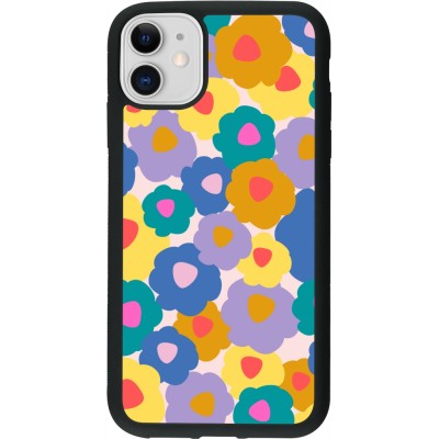 Coque iPhone 11 - Silicone rigide noir Easter 2024 flower power