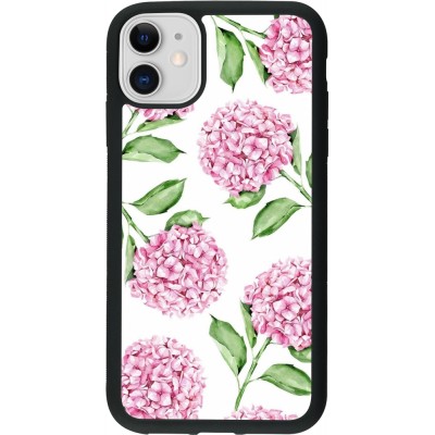 Coque iPhone 11 - Silicone rigide noir Easter 2024 pink flowers