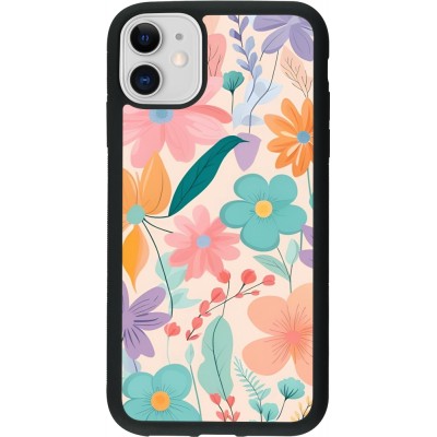 Coque iPhone 11 - Silicone rigide noir Easter 2024 spring flowers