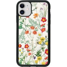 Coque iPhone 11 - Silicone rigide noir Flora Botanical Wildlife