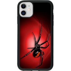 Coque iPhone 11 - Silicone rigide noir Halloween 2023 spider black widow