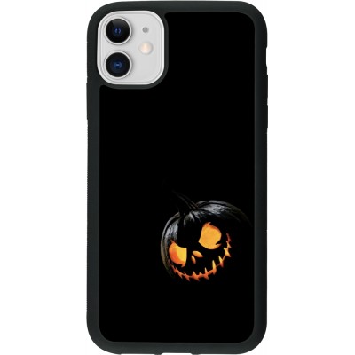 Coque iPhone 11 - Silicone rigide noir Halloween 2023 discreet pumpkin