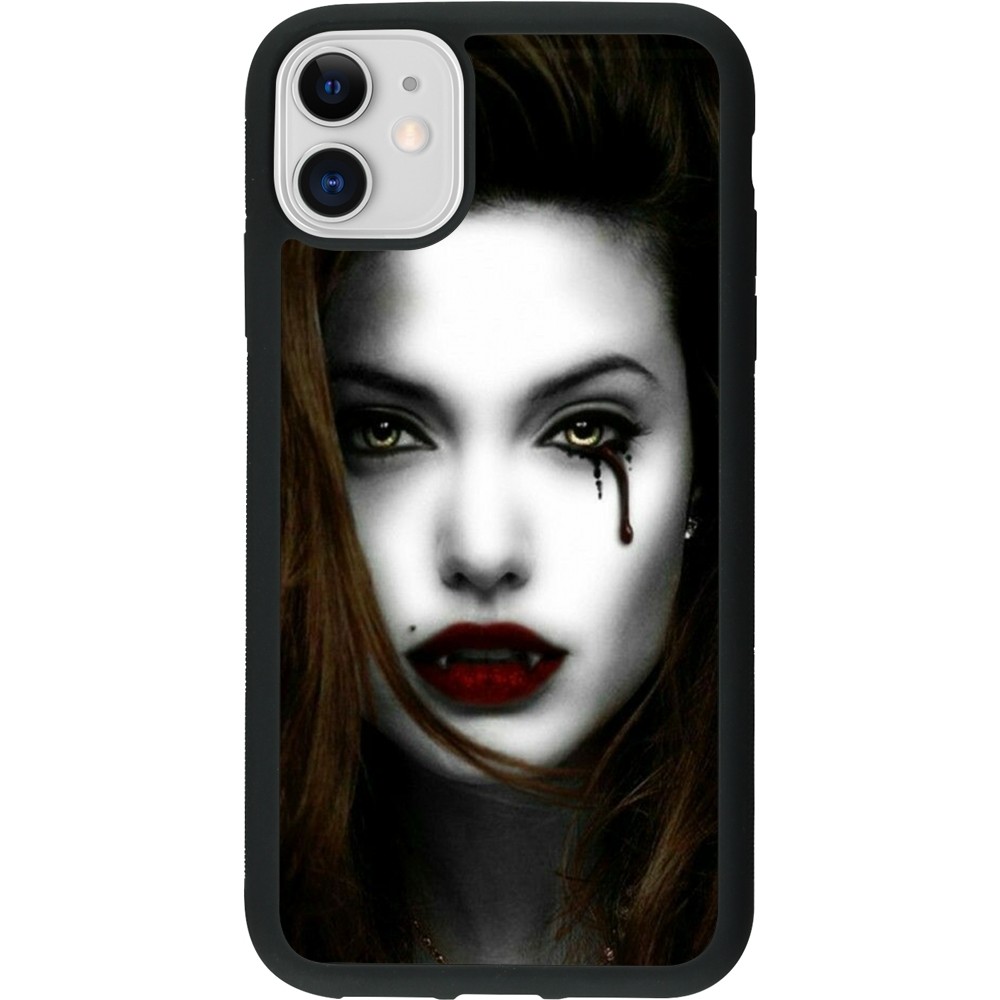 Coque iPhone 11 - Silicone rigide noir Halloween 2023 gothic vampire