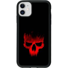 Coque iPhone 11 - Silicone rigide noir Halloween 2023 scary skull