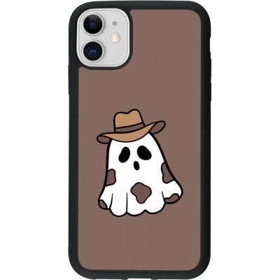 Coque iPhone 11 - Silicone rigide noir Halloween 2024 cowboy ghost