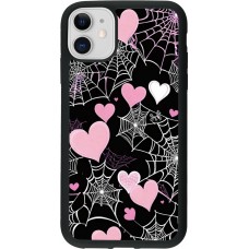 Coque iPhone 11 - Silicone rigide noir Halloween 2024 girly