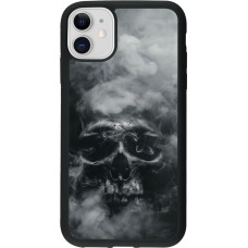 Coque iPhone 11 - Silicone rigide noir Halloween 2024 smoky skull