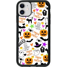 Coque iPhone 11 - Silicone rigide noir Halloween 2024 trick or treat