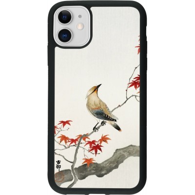 Coque iPhone 11 - Silicone rigide noir Japanese Bird