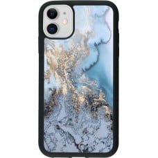 Coque iPhone 11 - Silicone rigide noir Marble 04