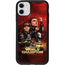 Coque iPhone 11 - Silicone rigide noir Max Verstappen Champion 2023