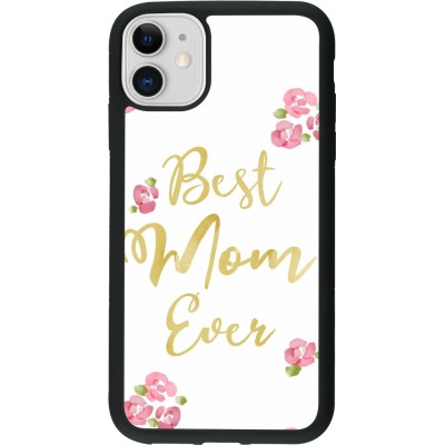 Coque iPhone 11 - Silicone rigide noir Mom 2024 best Mom ever