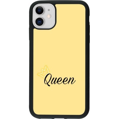 Coque iPhone 11 - Silicone rigide noir Mom 2024 Queen