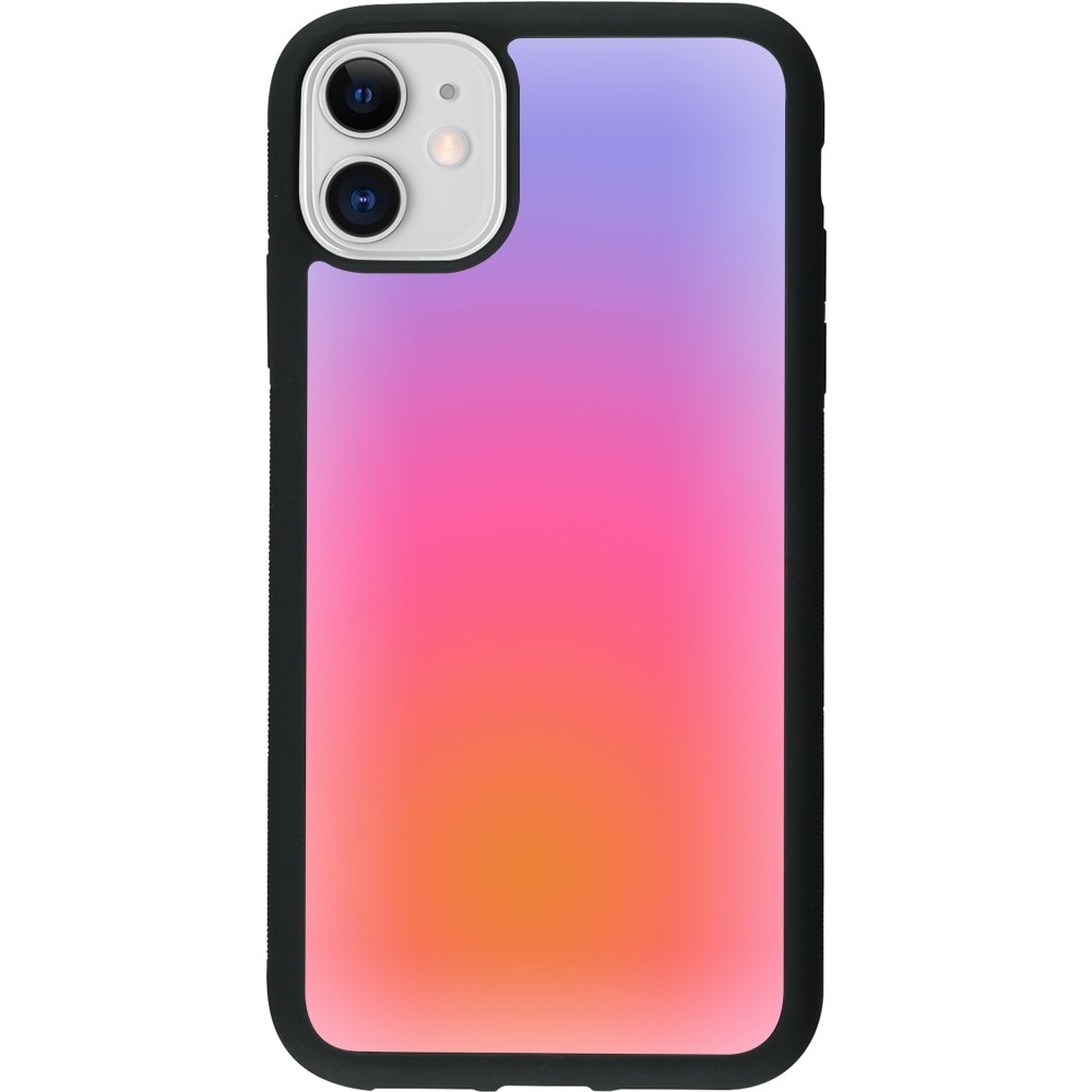 iPhone 11 Case Hülle - Silikon schwarz Orange Pink Blue Gradient