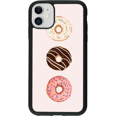 Coque iPhone 11 - Silicone rigide noir Spring 23 donuts