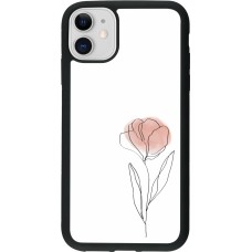 Coque iPhone 11 - Silicone rigide noir Spring 23 minimalist flower