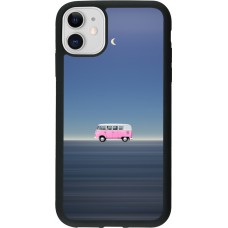 Coque iPhone 11 - Silicone rigide noir Spring 23 pink bus