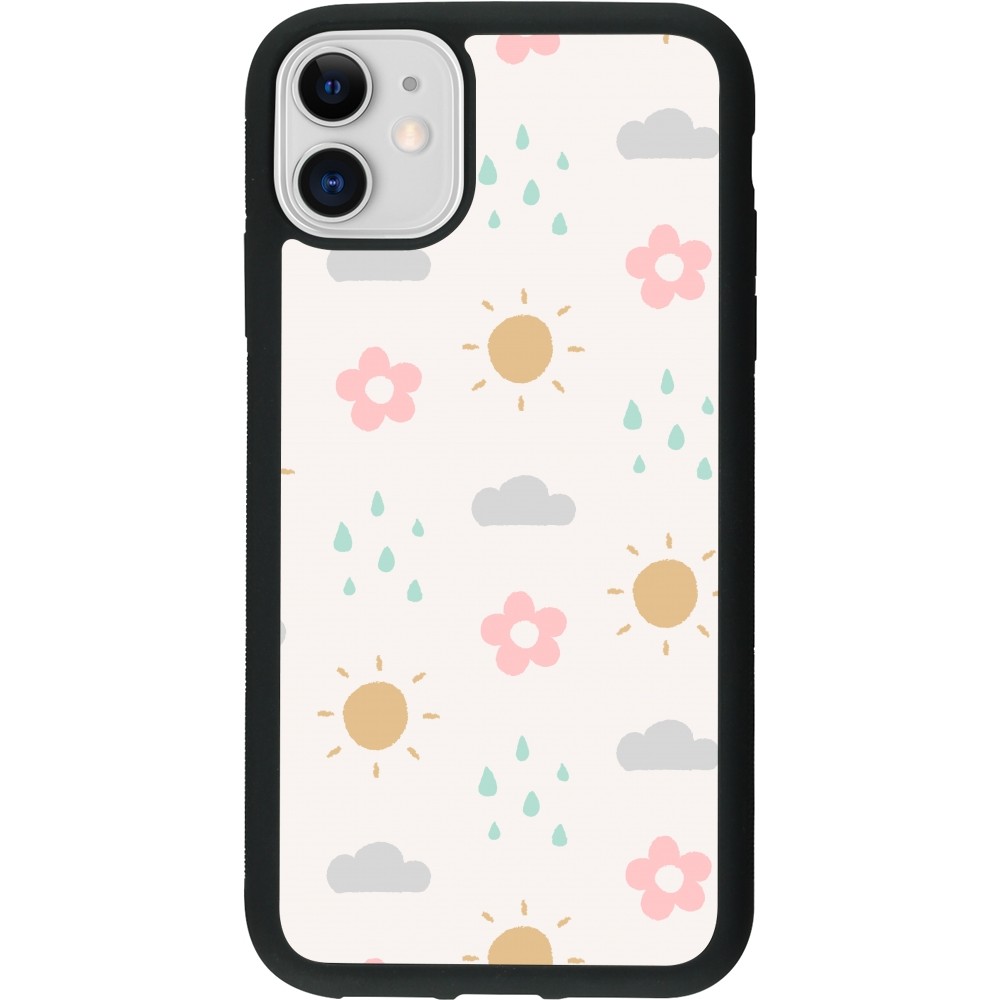 Coque iPhone 11 - Silicone rigide noir Spring 23 weather