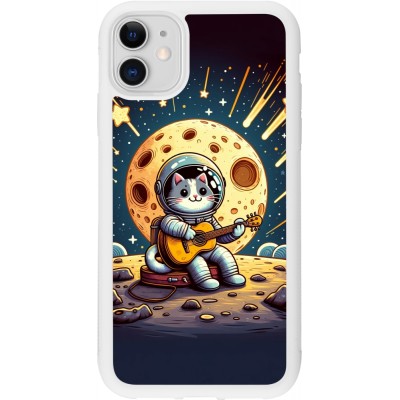 Coque iPhone 11 - Silicone rigide blanc AstroCat RockLune